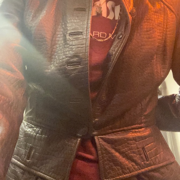 Vintage genuine leather brown leather jacket - Picture 6 of 7